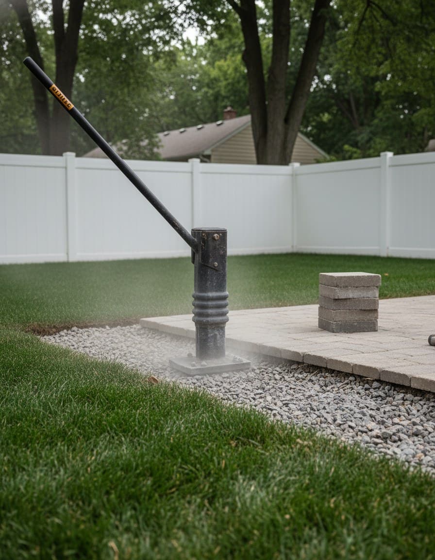 Paver install: tamper mid stroke