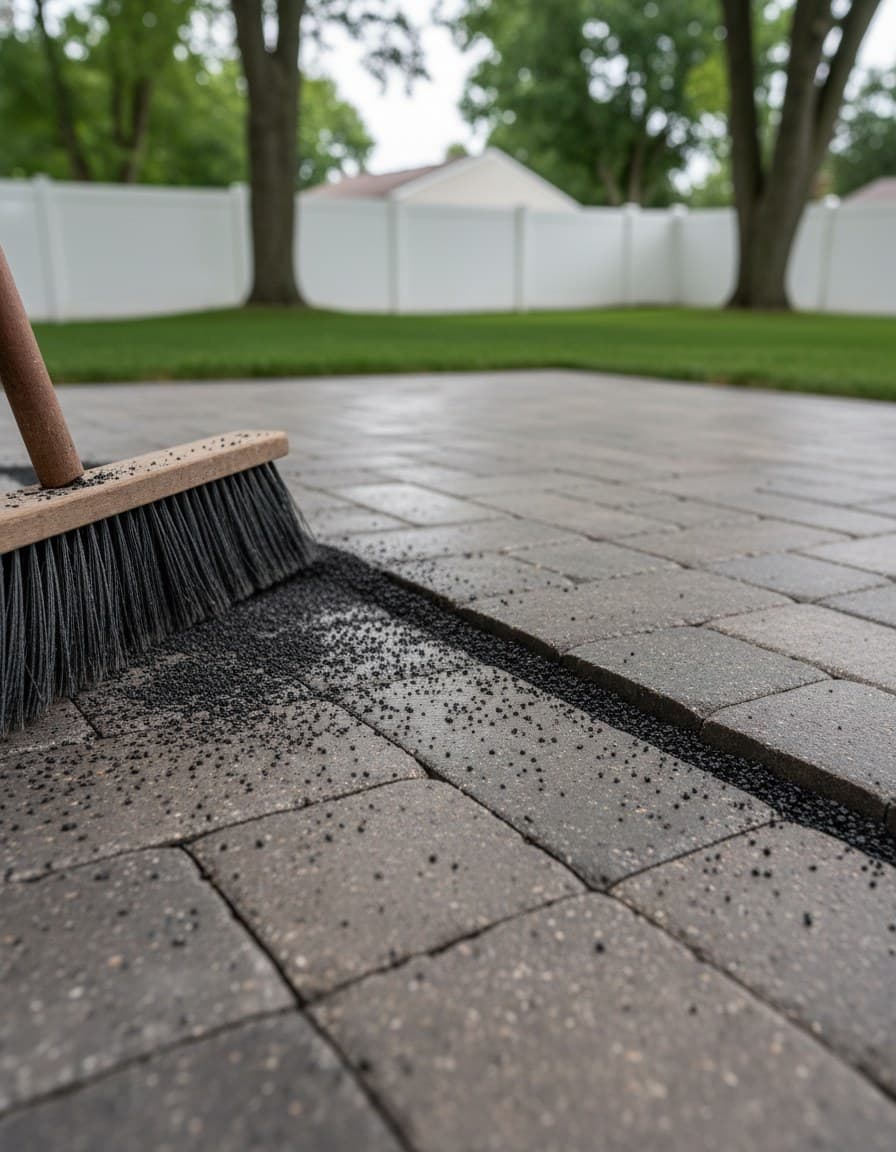 Paver install: polymeric resand