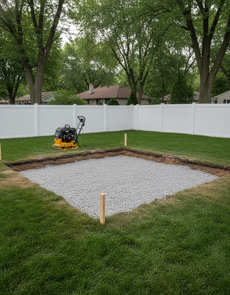 Paver install: excavation base