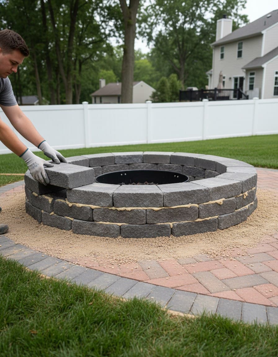 Paver install: block ring laying